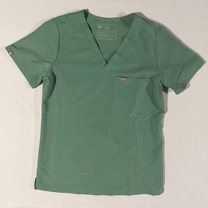 FIGS Casma Scrub Top XS Surgical Green V-Neck Technical Collection Work Nurse